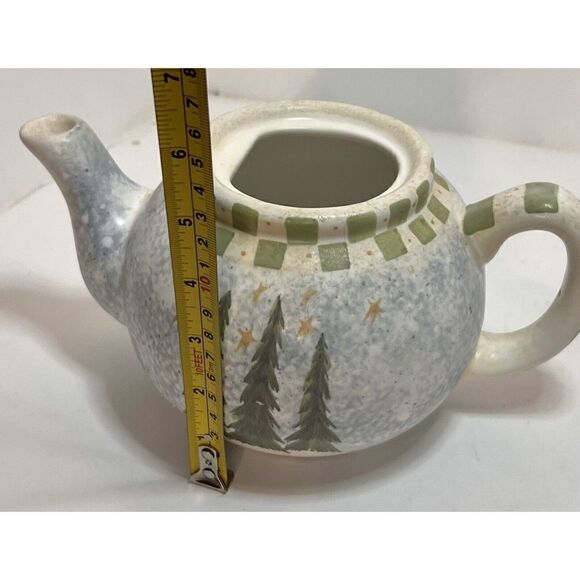 Nantucket Angie Anderson Christmas Teapot Set Farmhouse Cottagecore Cream Sugar - Picture 7 of 13